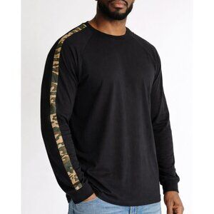 Arizona Jean Co Black Long Sleeve Shirt With Camo Stripe Detail Size XL Mens